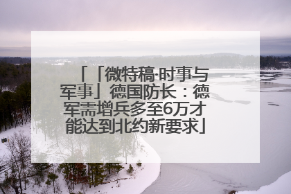 「微特稿·时事与军事」德国防长：德军需增兵多至6万才能达到北约新要求