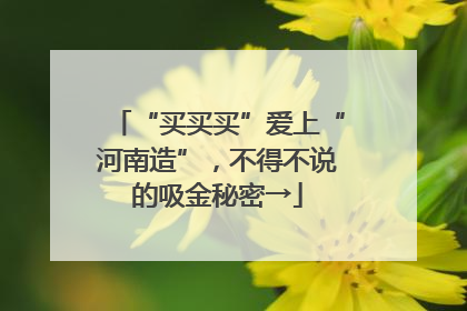 “买买买”爱上“河南造”，不得不说的吸金秘密→