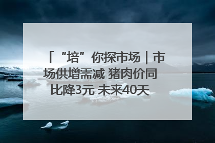 “培”你探市场｜市场供增需减 猪肉价同比降3元 未来40天便宜猪肉敞开吃