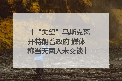 “失望”马斯克离开特朗普政府 媒体称当天两人未交谈