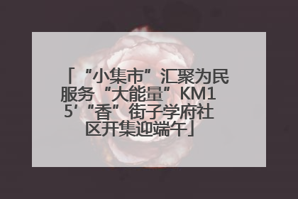 “小集市”汇聚为民服务“大能量”KM15′“香”街子学府社区开集迎端午