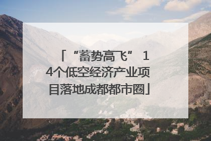 “蓄势高飞” 14个低空经济产业项目落地成都都市圈