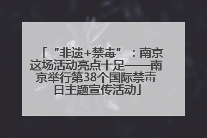 “非遗+禁毒”：南京这场活动亮点十足——南京举行第38个国际禁毒日主题宣传活动