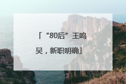 “80后”王鸣昊，新职明确