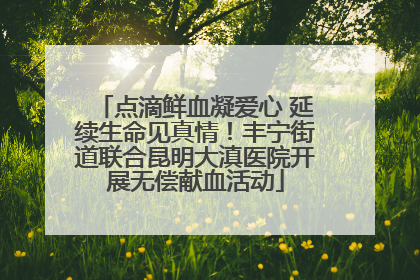 点滴鲜血凝爱心 延续生命见真情！丰宁街道联合昆明大滇医院开展无偿献血活动