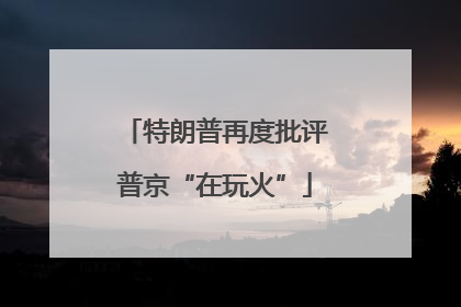 特朗普再度批评普京“在玩火”