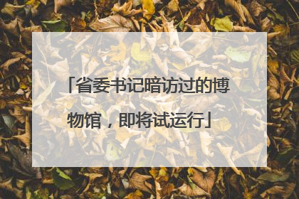 省委书记暗访过的博物馆，即将试运行