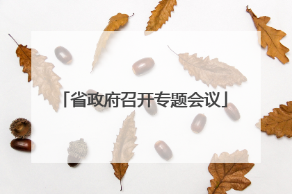 省政府召开专题会议