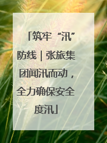 筑牢“汛”防线｜张旅集团闻汛而动，全力确保安全度汛