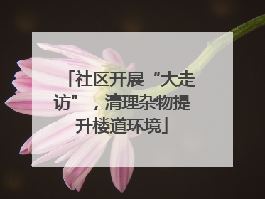 社区开展“大走访”，清理杂物提升楼道环境