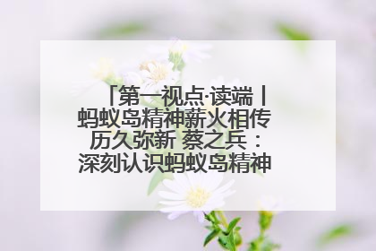 第一视点·读端丨蚂蚁岛精神薪火相传历久弥新 蔡之兵：深刻认识蚂蚁岛精神的“精气神”