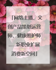 网络主播、文创产品策划运营师、健康照护师……新职业扩展消费新空间