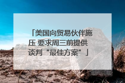 美国向贸易伙伴施压 要求周三前提供谈判“最佳方案”