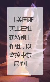 美国证实正在组建特别工作组，以监控中东局势