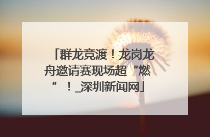 群龙竞渡！龙岗龙舟邀请赛现场超“燃”！_深圳新闻网