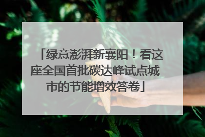 绿意澎湃新襄阳！看这座全国首批碳达峰试点城市的节能增效答卷