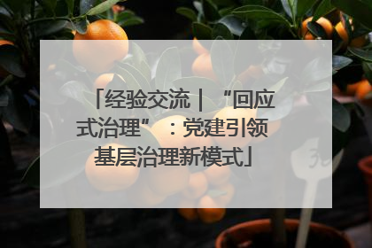 经验交流｜“回应式治理”：党建引领基层治理新模式