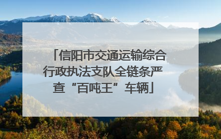 信阳市交通运输综合行政执法支队全链条严查“百吨王”车辆