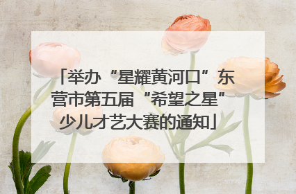 举办“星耀黄河口”东营市第五届“希望之星”少儿才艺大赛的通知