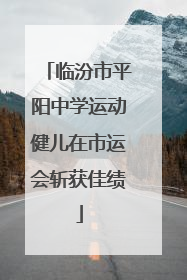 临汾市平阳中学运动健儿在市运会斩获佳绩