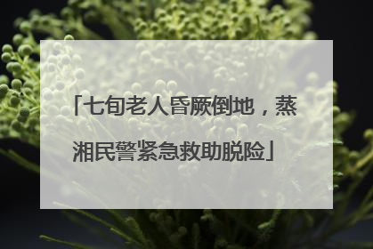 七旬老人昏厥倒地，蒸湘民警紧急救助脱险