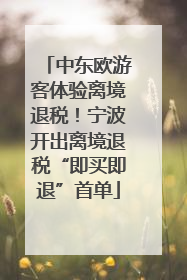 中东欧游客体验离境退税！宁波开出离境退税“即买即退”首单