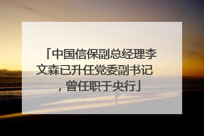 中国信保副总经理李文森已升任党委副书记，曾任职于央行