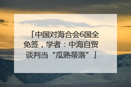 中国对海合会6国全免签，学者：中海自贸谈判当“瓜熟蒂落”