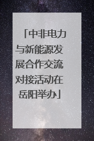 中非电力与新能源发展合作交流对接活动在岳阳举办