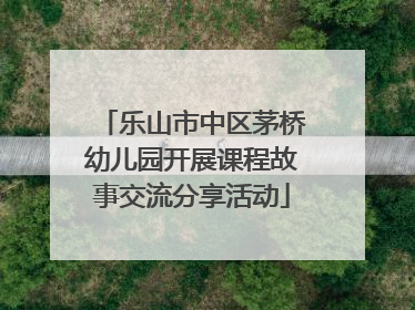 乐山市中区茅桥幼儿园开展课程故事交流分享活动