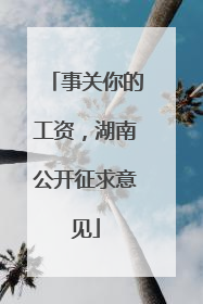 事关你的工资，湖南公开征求意见