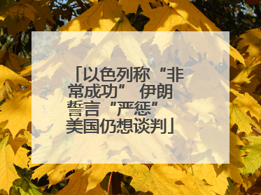 以色列称“非常成功” 伊朗誓言“严惩” 美国仍想谈判