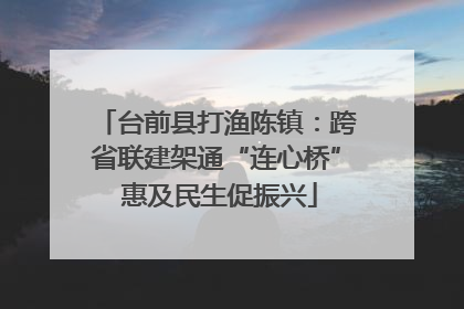 台前县打渔陈镇：跨省联建架通“连心桥” 惠及民生促振兴