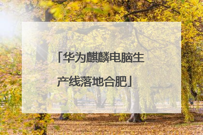 华为麒麟电脑生产线落地合肥
