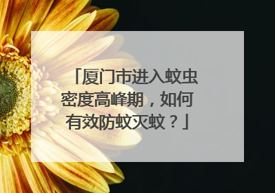 厦门市进入蚊虫密度高峰期，如何有效防蚊灭蚊？