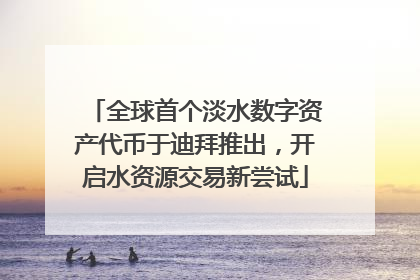 全球首个淡水数字资产代币于迪拜推出，开启水资源交易新尝试