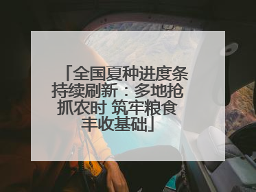 全国夏种进度条持续刷新：多地抢抓农时 筑牢粮食丰收基础