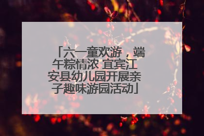 六一童欢游，端午粽情浓 宜宾江安县幼儿园开展亲子趣味游园活动