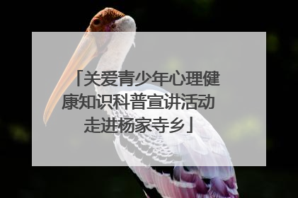 关爱青少年心理健康知识科普宣讲活动走进杨家寺乡