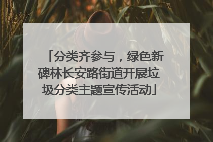 分类齐参与，绿色新碑林长安路街道开展垃圾分类主题宣传活动