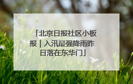 北京日报社区小板报｜入汛最强降雨昨日落在东华门