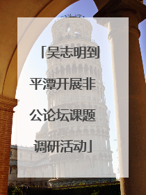 吴志明到平潭开展非公论坛课题调研活动