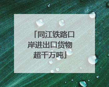 同江铁路口岸进出口货物超千万吨