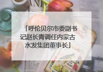 呼伦贝尔市委副书记赵长青调任内蒙古水发集团董事长