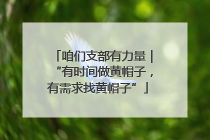 咱们支部有力量｜“有时间做黄帽子，有需求找黄帽子”