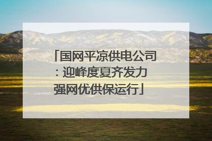 国网平凉供电公司：迎峰度夏齐发力 强网优供保运行