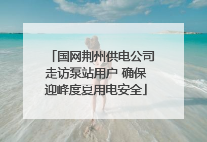国网荆州供电公司走访泵站用户 确保迎峰度夏用电安全