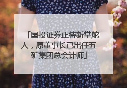 国投证券正待新掌舵人，原董事长已出任五矿集团总会计师