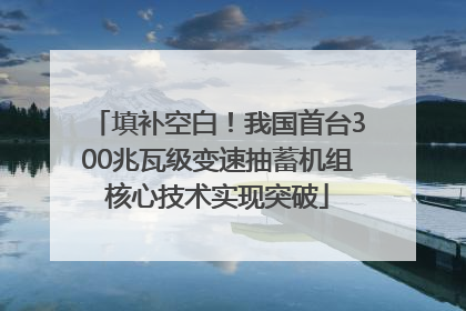 填补空白！我国首台300兆瓦级变速抽蓄机组核心技术实现突破