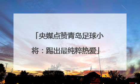 央媒点赞青岛足球小将：踢出最纯粹热爱